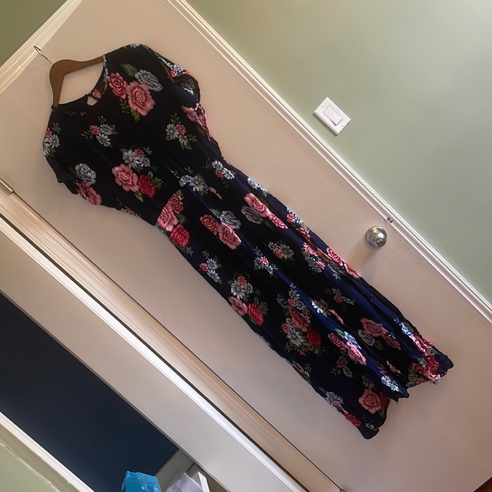Large floral maxi dress